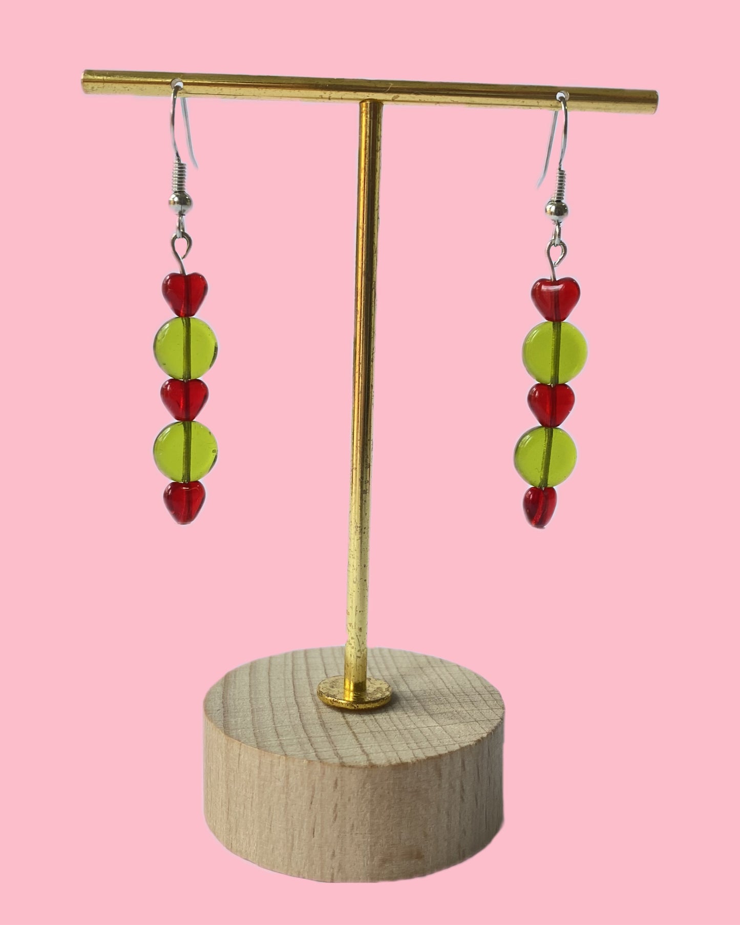 Pendientes corazones de cristal